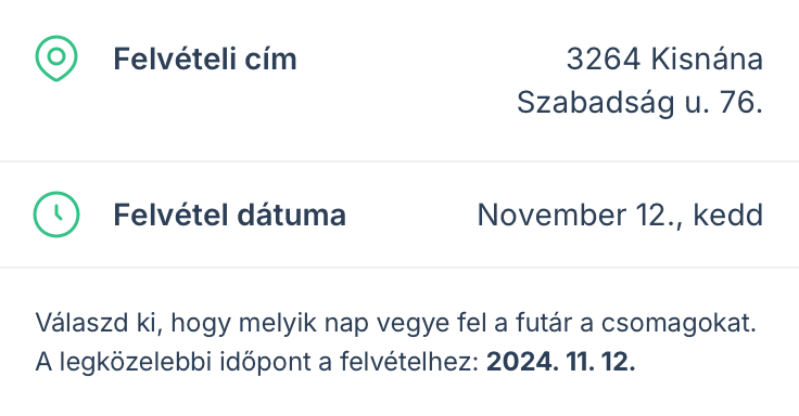 Felvételi dátum választás