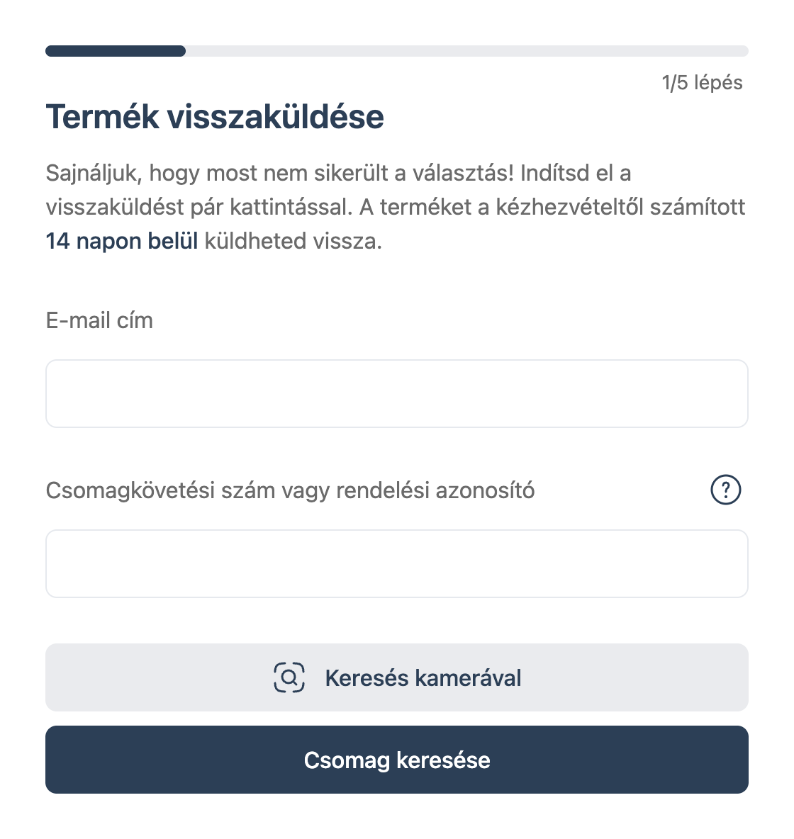 Testreszabható visszaküldési portál